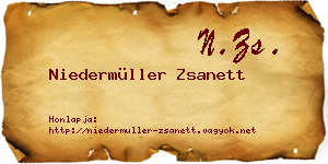 Niedermüller Zsanett névjegykártya