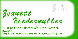 zsanett niedermuller business card